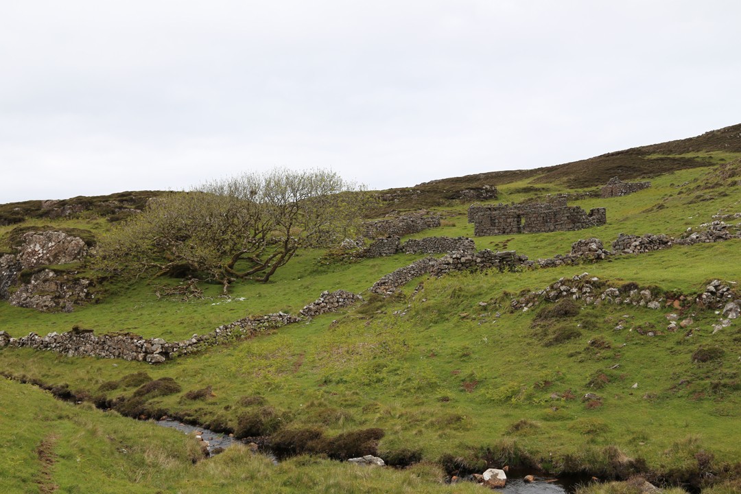 Verlassenes Dorf Crackaig Treshnish Halbinsel, Isle of Mull, Schottland